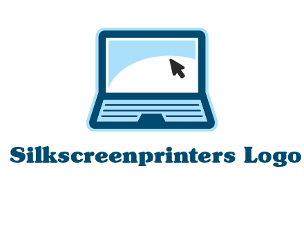 laptop with pointer computer logo