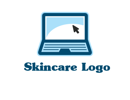 laptop with pointer computer logo
