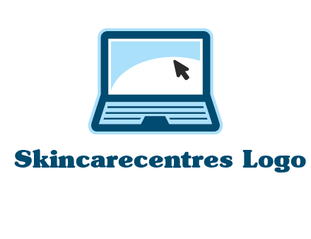 laptop with pointer computer logo