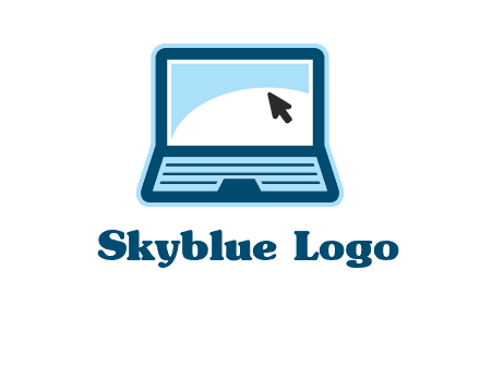 laptop with pointer computer logo