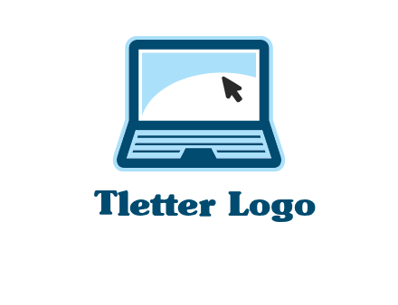 laptop with pointer computer logo