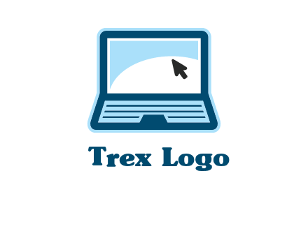 laptop with pointer computer logo