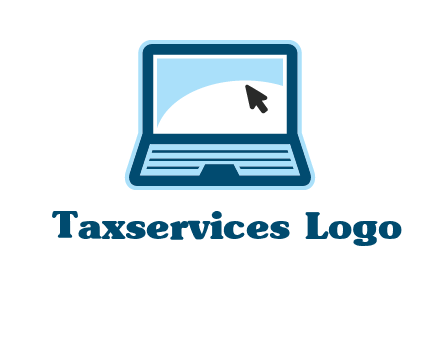 laptop with pointer computer logo