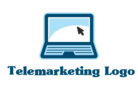laptop with pointer computer logo