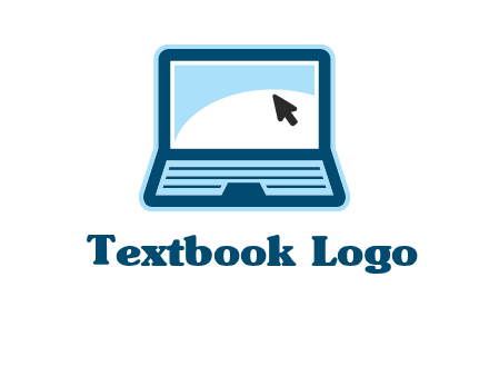 laptop with pointer computer logo