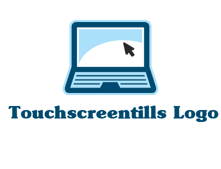 laptop with pointer computer logo