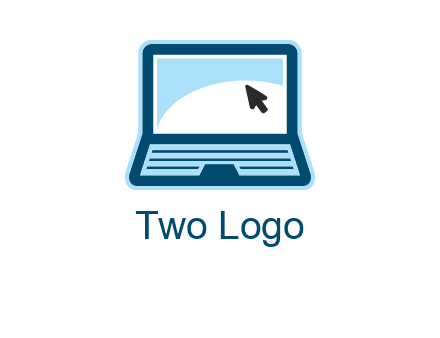 laptop with pointer computer logo
