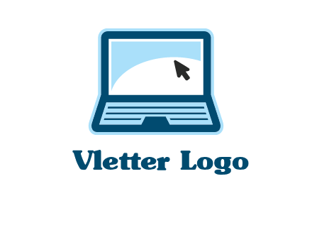 laptop with pointer computer logo