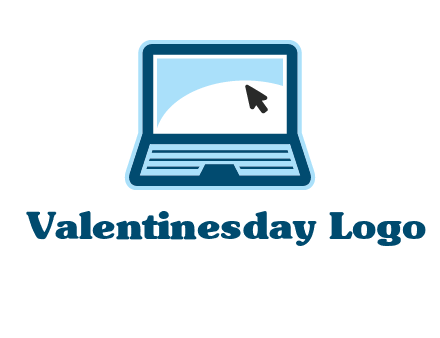 laptop with pointer computer logo