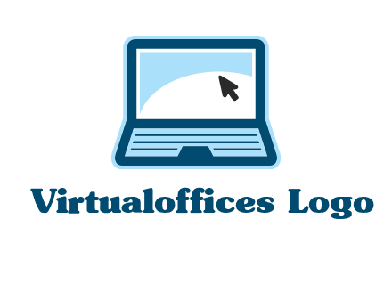 laptop with pointer computer logo