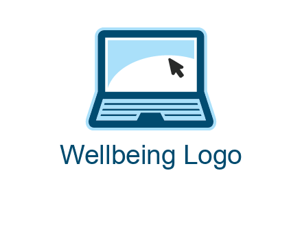 laptop with pointer computer logo