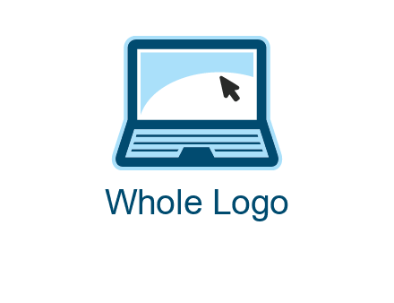 laptop with pointer computer logo