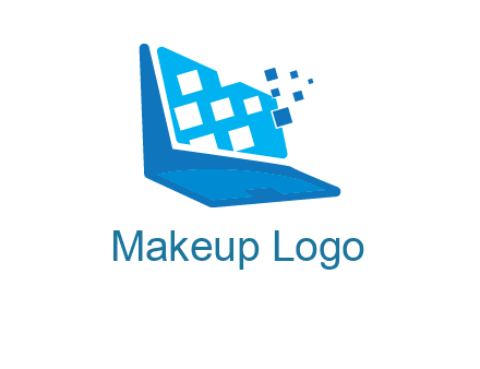 boxes coming out of laptop logo