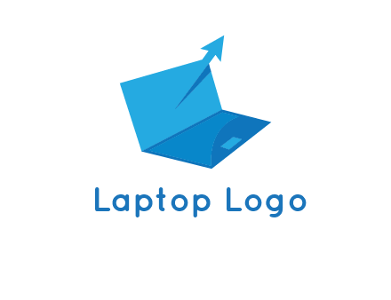 arrow in laptop logo