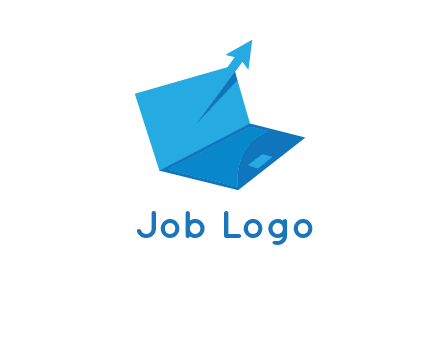 arrow in laptop logo