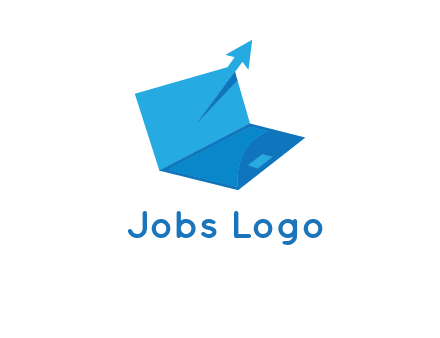 arrow in laptop logo