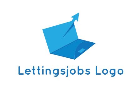 arrow in laptop logo