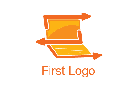 direction in laptop logo