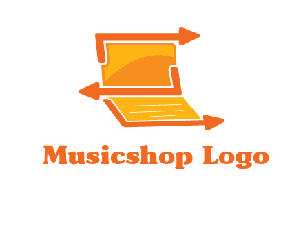 direction in laptop logo