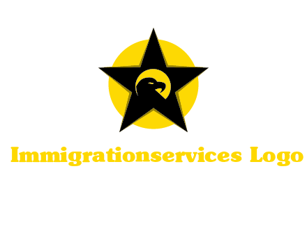 eagle and star in circle logo
