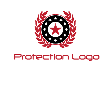 stars, leaves and circle security logo