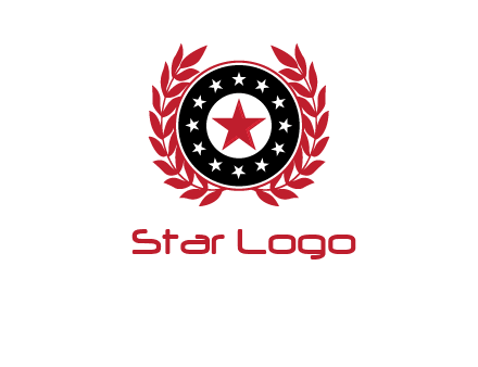 stars, leaves and circle security logo