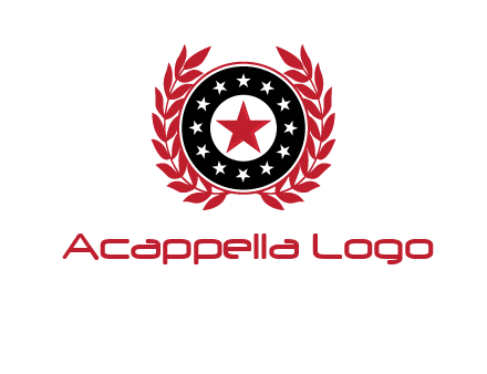 stars, leaves and circle security logo