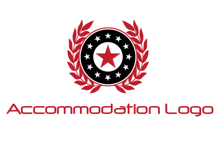 stars, leaves and circle security logo