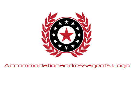 stars, leaves and circle security logo