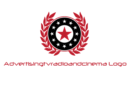stars, leaves and circle security logo