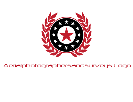 stars, leaves and circle security logo