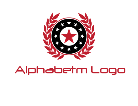 stars, leaves and circle security logo