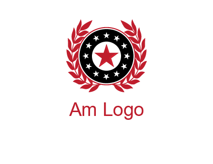 stars, leaves and circle security logo
