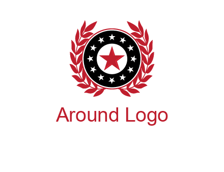 stars, leaves and circle security logo