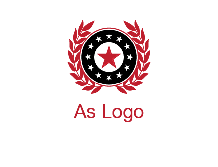 stars, leaves and circle security logo