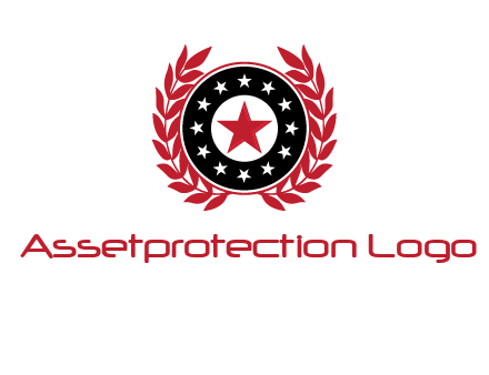 stars, leaves and circle security logo
