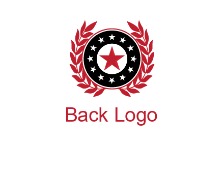 stars, leaves and circle security logo