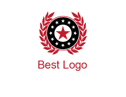 stars, leaves and circle security logo