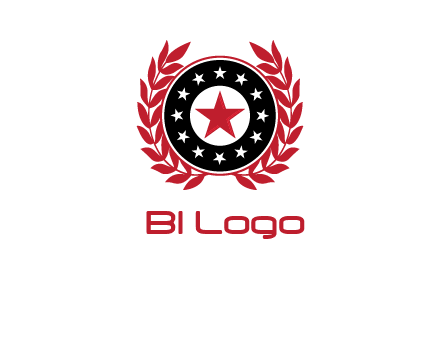 stars, leaves and circle security logo