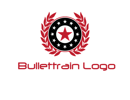 stars, leaves and circle security logo