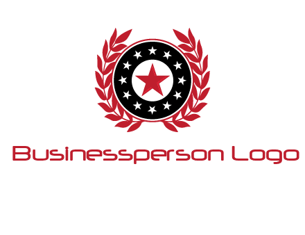 stars, leaves and circle security logo