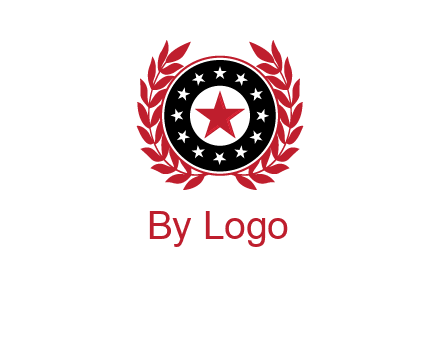 stars, leaves and circle security logo