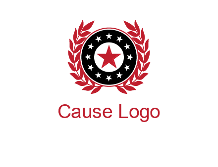 stars, leaves and circle security logo