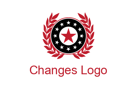 stars, leaves and circle security logo