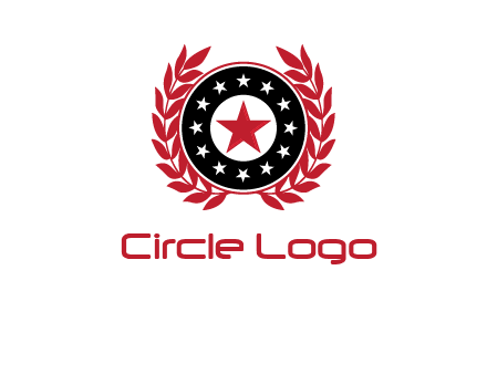 stars, leaves and circle security logo