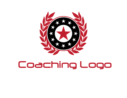 stars, leaves and circle security logo