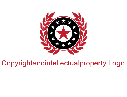 stars, leaves and circle security logo