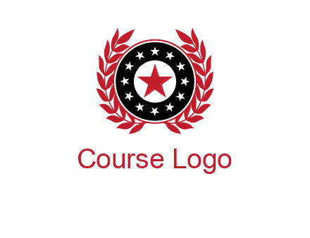 stars, leaves and circle security logo