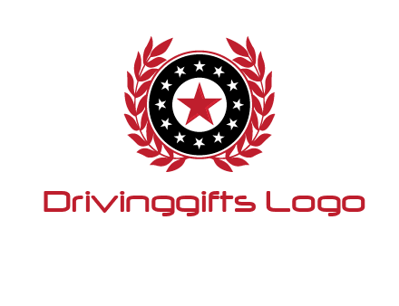 stars, leaves and circle security logo