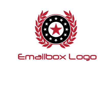 stars, leaves and circle security logo